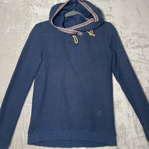 Roxy Loose Knit Hoodie Women's Small Blue Y2K Summer Beach Comfy Sweater Cozy